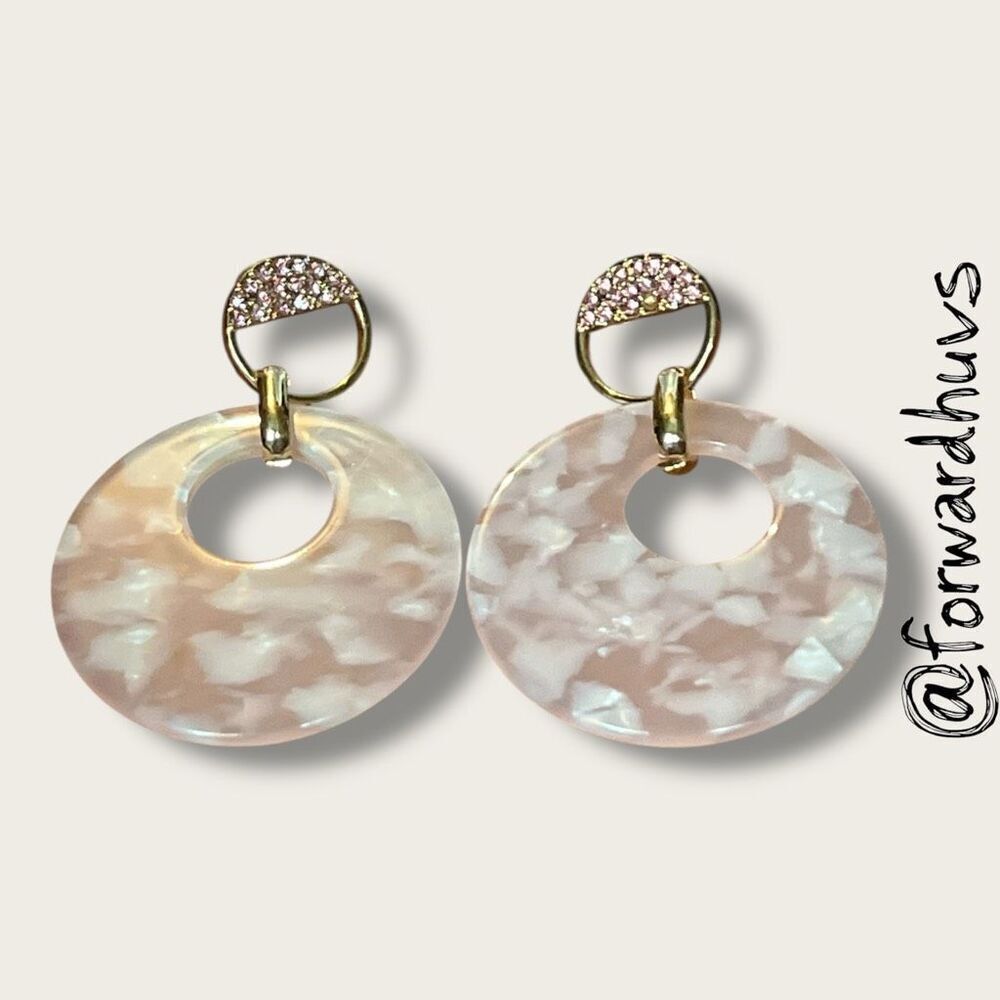 Bundle Sale 3 for $15 | Pink Rhinestone and Speckled Plastic Dangle Earrings